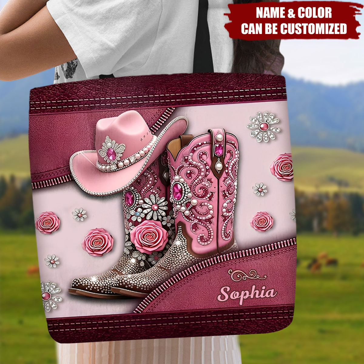 Cowgirl Boots - Personalized Cowgirl Tote Bag