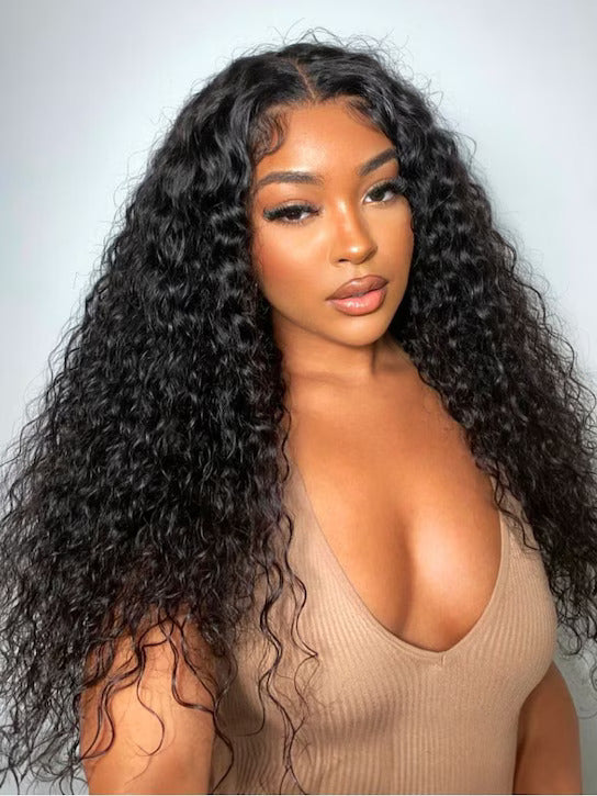 NadulaHair 7x5 Bye Bye Knots Wig 2.0 Invisible Knots Water Wave BlendAway HD Glueless Lace Wig Put On and Go