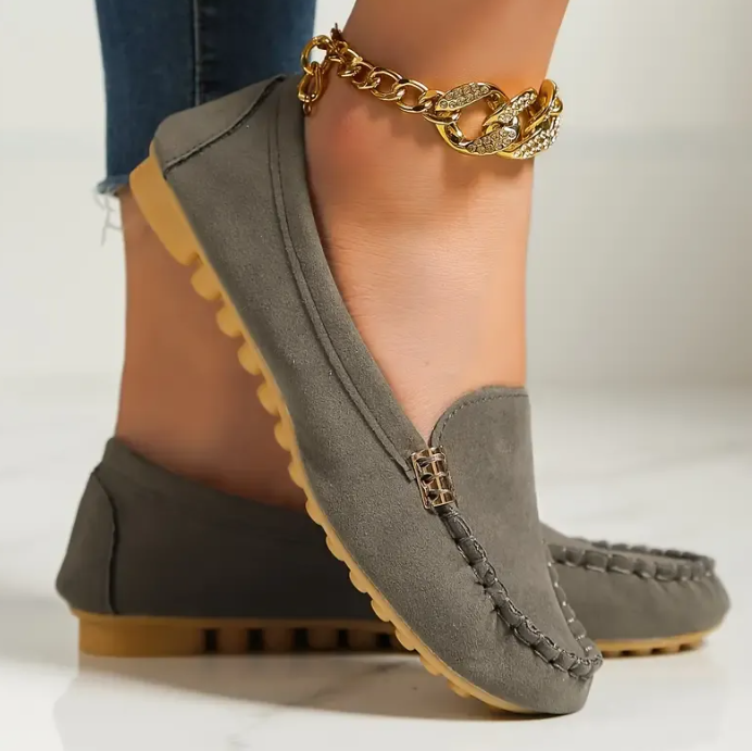 🔥Hot Sale🔥Orthowalk's Round-Toe Flats,Breathable Orthopedic Slip On Walking Shoes