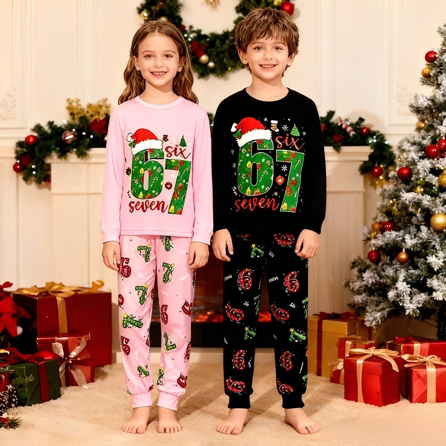 🎄2025 Christmas Sales🎅The Viral 67 Christmas Kids Pajama Set