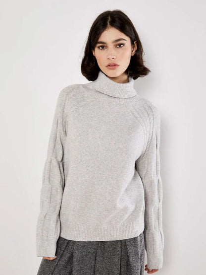 Cable Knit Roll Neck Jumper