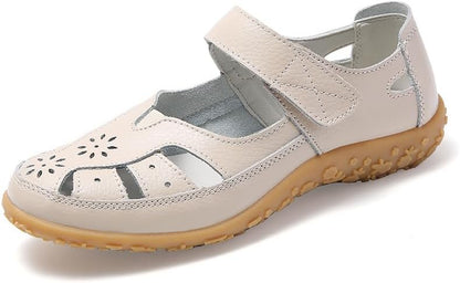 Women's hollow soft leather breathable moccasins sandals