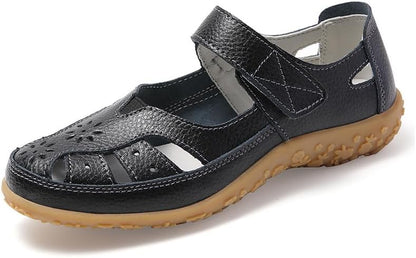 Women's hollow soft leather breathable moccasins sandals