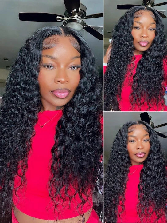 NadulaHair 7x5 Bye Bye Knots Wig 2.0 Invisible Knots Water Wave BlendAway HD Glueless Lace Wig Put On and Go