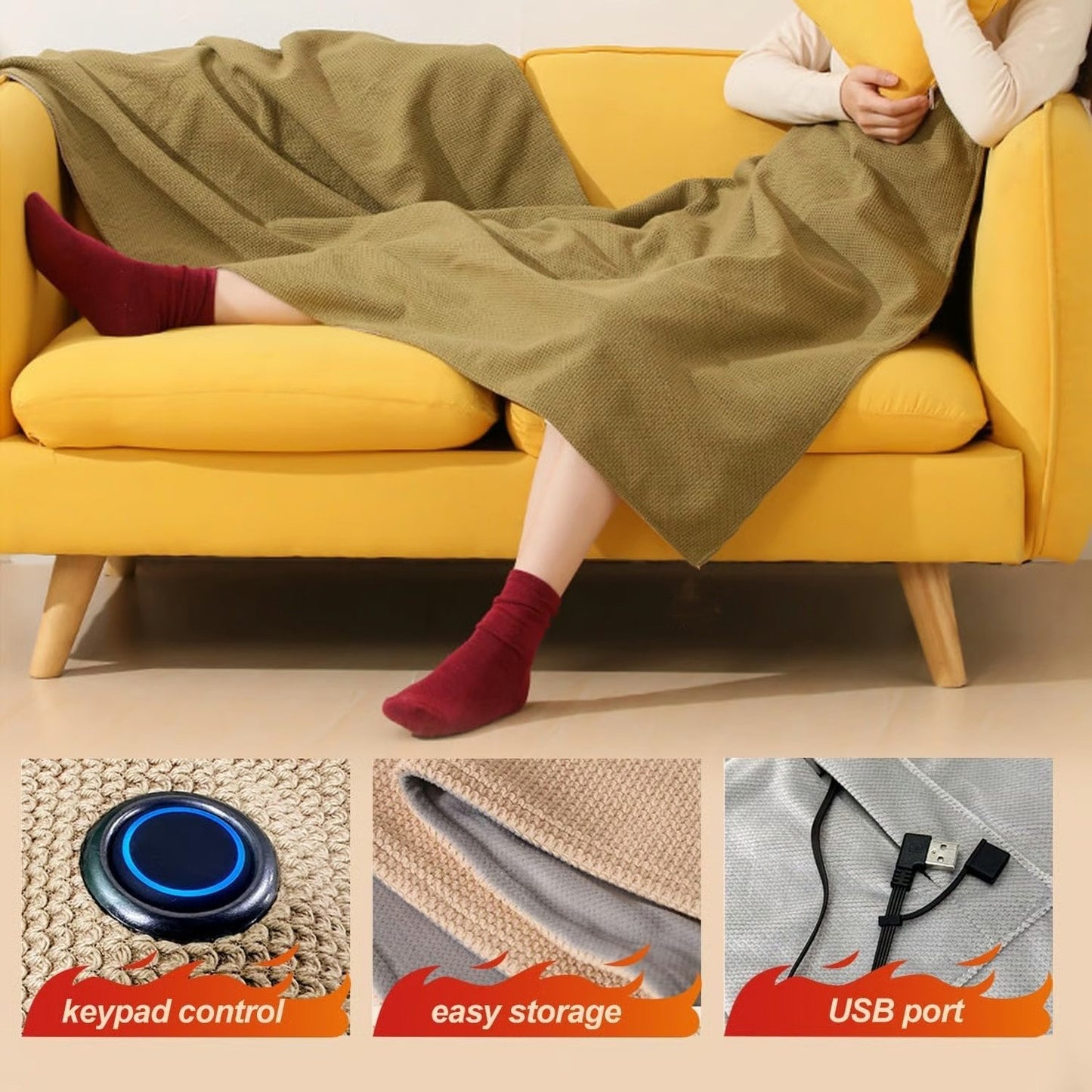 🎄LAST DAY 49% OFF🔥Portable Heated Blanket Shawl