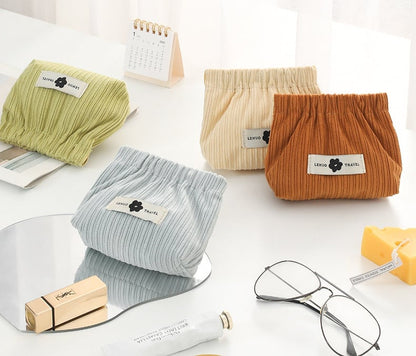 Corduroy Elastic Hair Tie Organizer