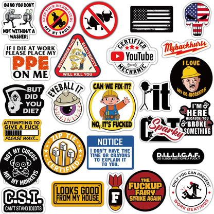🔥🔥150Pcs Blue Collar Funny Stickers 👷‍♂️