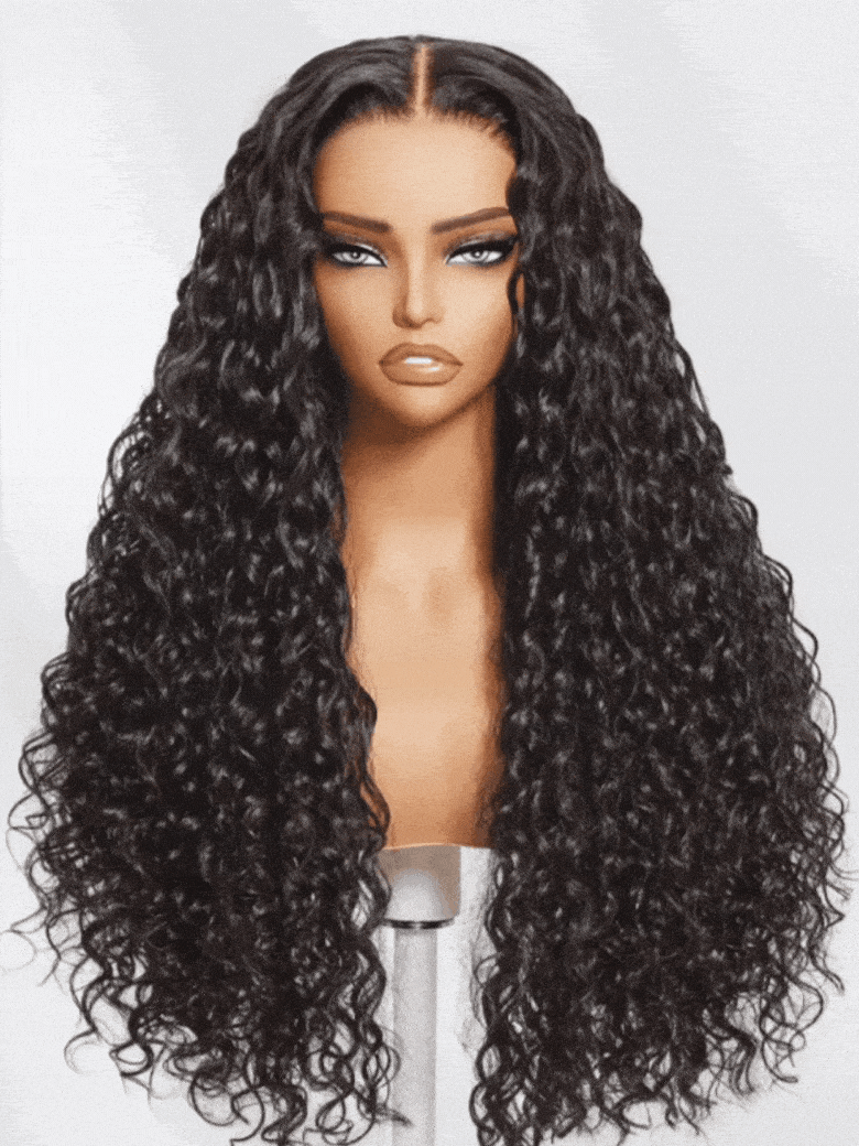 NadulaHair 7x5 Bye Bye Knots Wig 2.0 Invisible Knots Water Wave BlendAway HD Glueless Lace Wig Put On and Go
