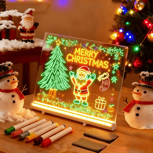 🎅The perfect gift for this Christmas🎁Creative Rewritable Acrylic LED Message Board 🎨 (set come with 7 Pens)