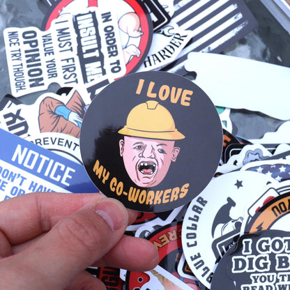 🔥🔥150Pcs Blue Collar Funny Stickers 👷‍♂️