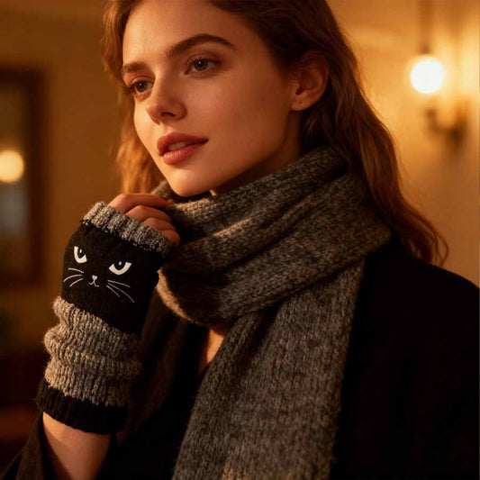 🎁Last Day Promotion 49% OFF🐱Knitted Fingerless Gloves🧶