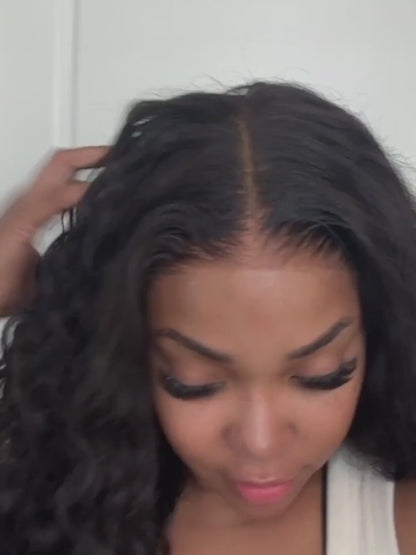 NadulaHair 7x5 Bye Bye Knots Wig 2.0 Invisible Knots Water Wave BlendAway HD Glueless Lace Wig Put On and Go